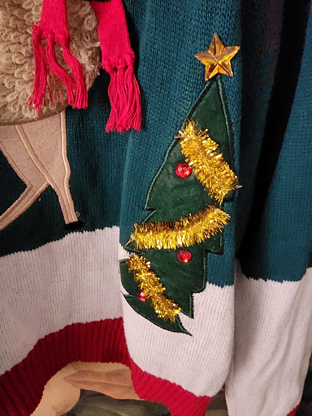 32 Degrees Women's Green Holiday Llama Sweater Medium - Picture 5 of 16